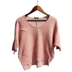 Staccato Pink Ribbed 3/4 Sleeve Top | Size XL | Casual & Comfy | Free Shipping